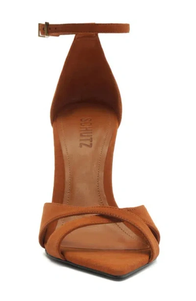 Schutz Hilda Leaf Suede Stiletto Sandals In Multi