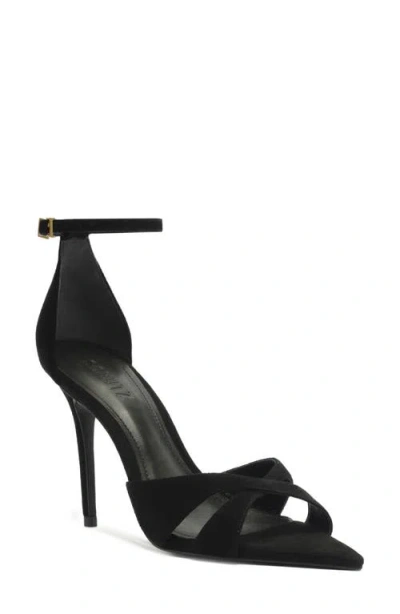 Schutz Hilda Leaf Suede Stiletto Sandals In Multi