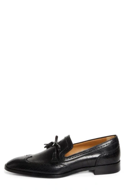 Christian Louboutin Grave Perforated Wingtip Venetian Loafer In Black