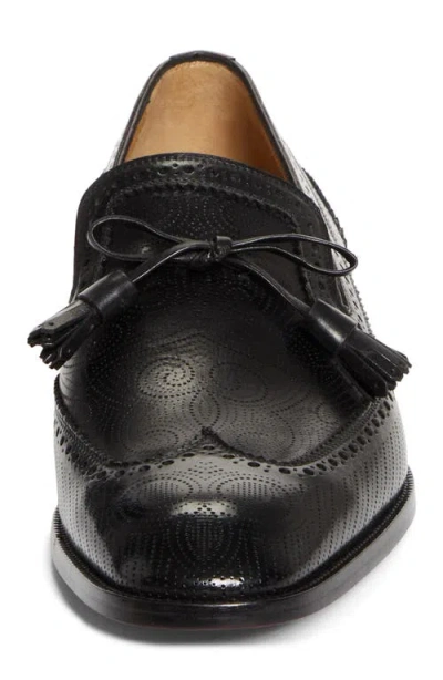 Christian Louboutin Grave Perforated Wingtip Venetian Loafer In Black