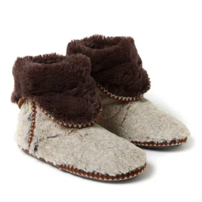 Dearfoams Beth Faux Fur Fold Down Fuzzy Bootie Slipper