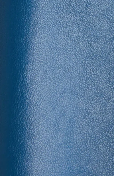 Chloé Cowhide Leather Coat With Patch Pockets In Blue
