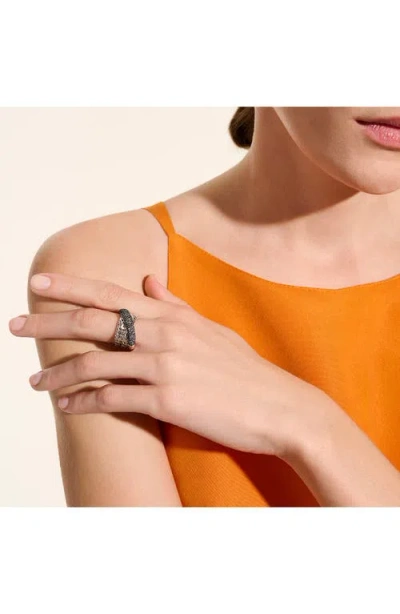 John Hardy Sterling Silver Jh Essentials Black Sapphire Pave Crossover Statement Ring