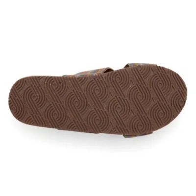Feelgoodz Womens Zensole Cascades Faux Leather Double Strap Slide Sandals
