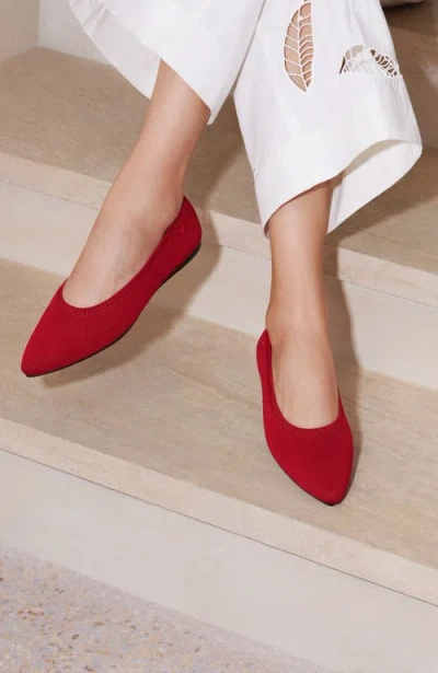 Vivaia Pointed-toe Ballet Flats In Red