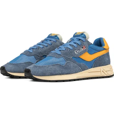 Autry Reelwind Nylon And Suede Low-profile Sneakers In Blue