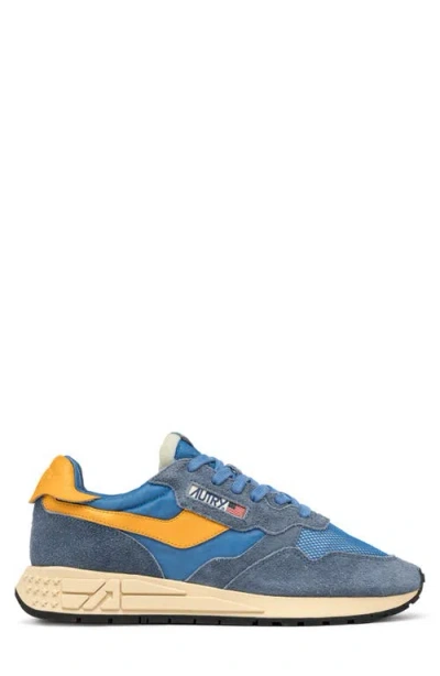 Autry Reelwind Nylon And Suede Low-profile Sneakers In Blue