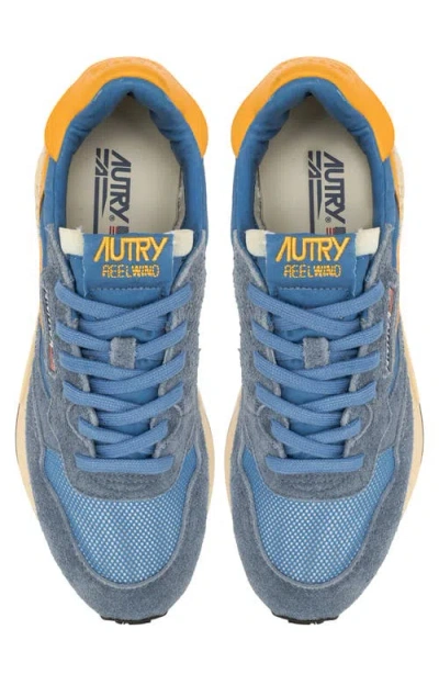 Autry Reelwind Nylon And Suede Low-profile Sneakers In Blue