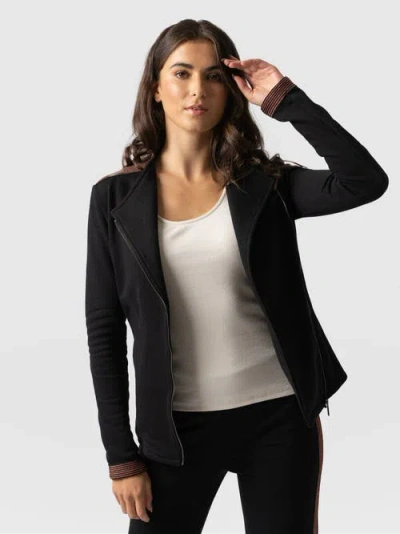 Saint + Sofia Cotton Biker Jacket