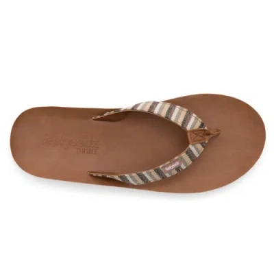 Feelgoodz Womens Zensole Slim Kinderz Woven Strap Faux Leather Flip Flop Thong Sandals