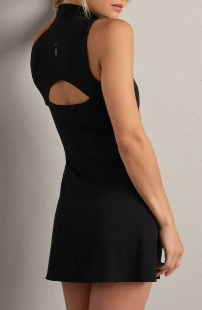 Rhone Revive Mock Neck Minidress In Black