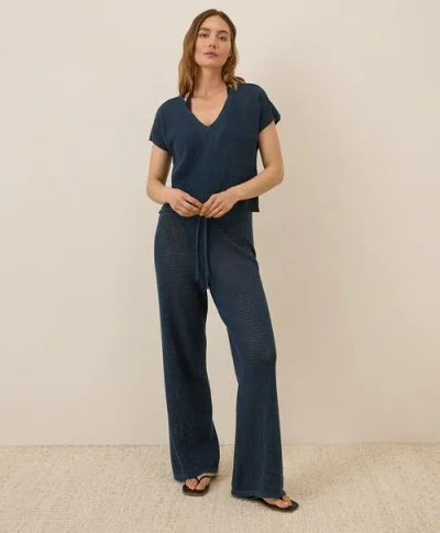 Pact Beachside Linen Pant Made With Organic Cotton In Blue