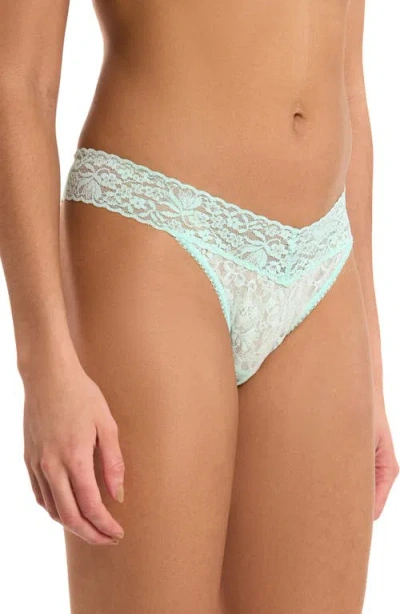 Hanky Panky Flora Lace Original Rise Thong In Green