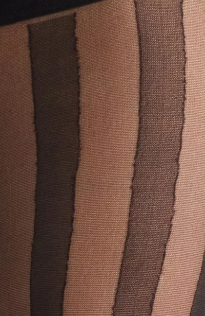 High Heel Jungle Crye Stripe Thigh-high Socks In Black
