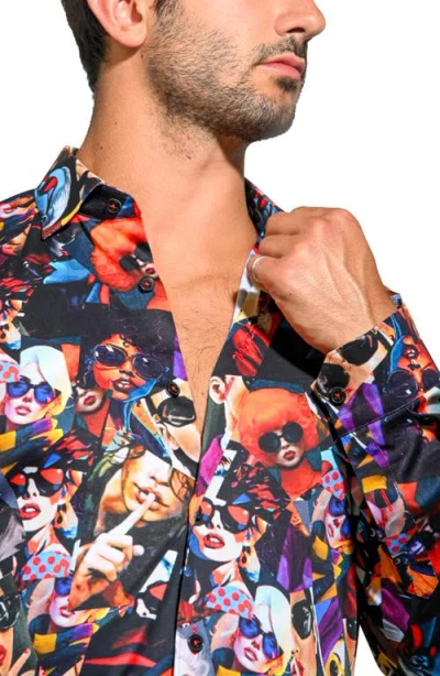Maceoo Fibonacci Resistance Contemporary Fit Button-up Shirt In Multi