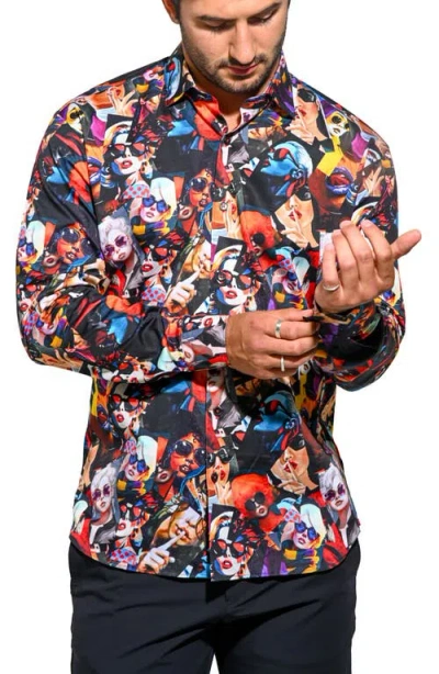 Maceoo Fibonacci Resistance Contemporary Fit Button-up Shirt In Multi