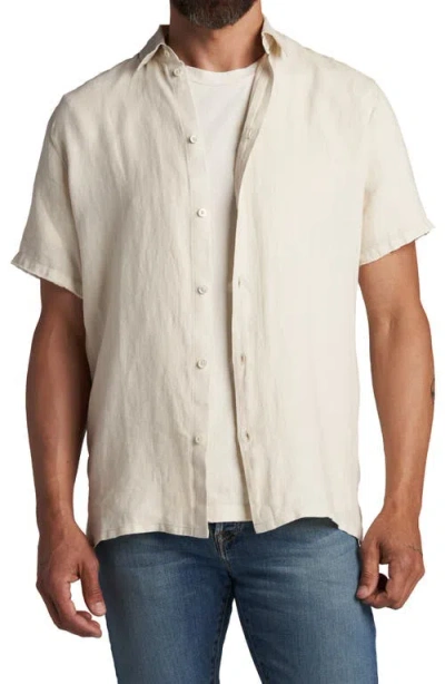 Rowan Lyons Linen Button-up Shirt In Neutral