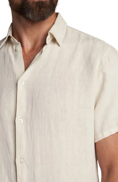 Rowan Lyons Linen Button-up Shirt In Neutral