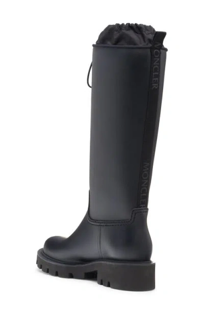 Moncler Rubber Kickstream Boots With Drawstring In Black