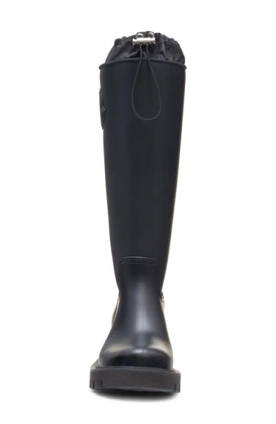 Moncler Rubber Kickstream Boots With Drawstring In Black