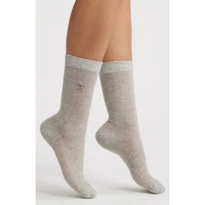 High Heel Jungle Kate Pointelle Bow Crew Socks In Gray