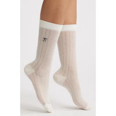 High Heel Jungle Kate Pointelle Bow Crew Socks