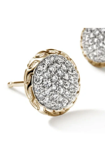 John Hardy 14k Yellow Gold Jh Essentials Diamond Pave Stud Earrings