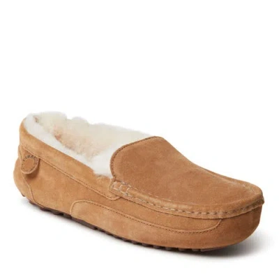 Dearfoams Fireside Melbourne Genuine Shearling Moccasin Slipper In Brown