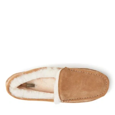 Dearfoams Fireside Melbourne Genuine Shearling Moccasin Slipper In Brown
