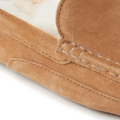 Dearfoams Fireside Melbourne Genuine Shearling Moccasin Slipper In Brown