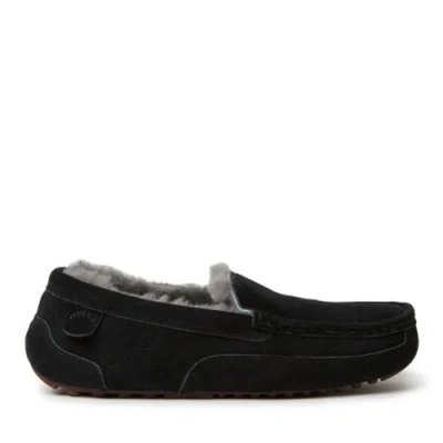 Dearfoams Fireside Melbourne Genuine Shearling Moccasin Slipper In Black