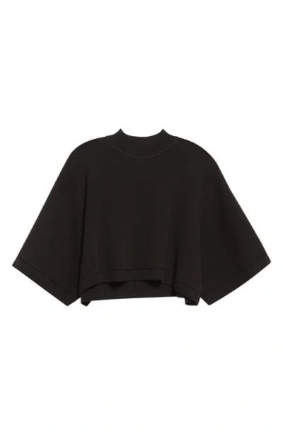 Alaïa Short Sleeve Crop T-shirt In Black