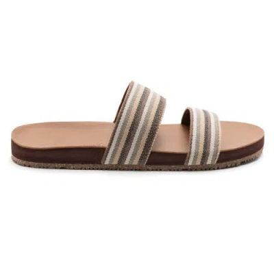 Feelgoodz Womens Zensole Vistas Faux Leather Double Strap Slide Sandals