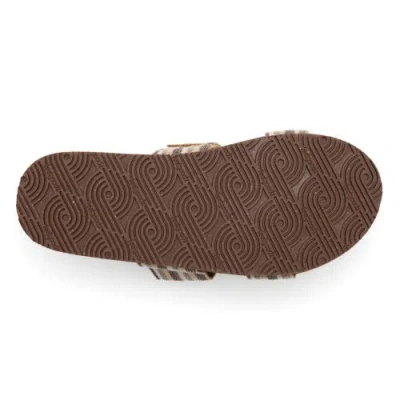 Feelgoodz Womens Zensole Vistas Faux Leather Double Strap Slide Sandals