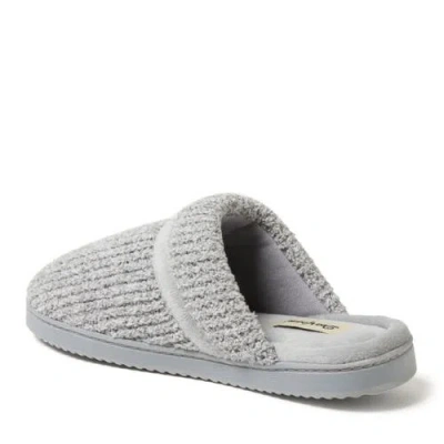 Dearfoams Claire Faux Fur Trimmed Marled Chenille Knit Clog