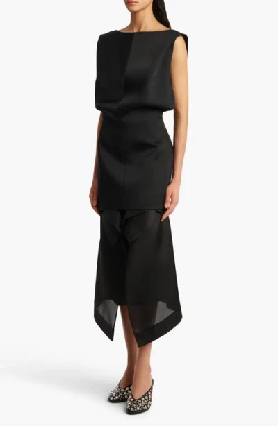 Khaite Toma Bonded Crepe Minidress In Black