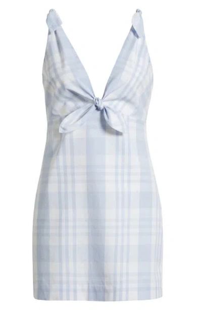 Loveshackfancy Brynnie Plaid Minidress In Blue