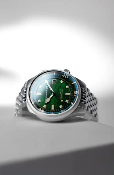 Spinnaker The Bradner Pearl Diver Emerald Tide Automatic Bracelet Watch, 42mm In Metallic