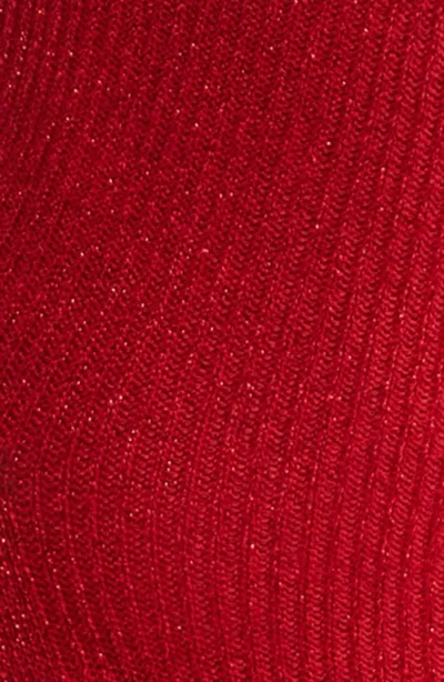 High Heel Jungle Shimmery Lights Crew Socks In Red
