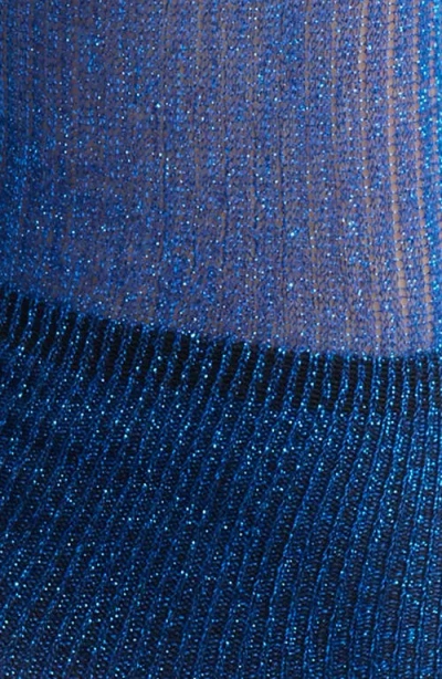 High Heel Jungle Shimmery Lights Crew Socks In Blue