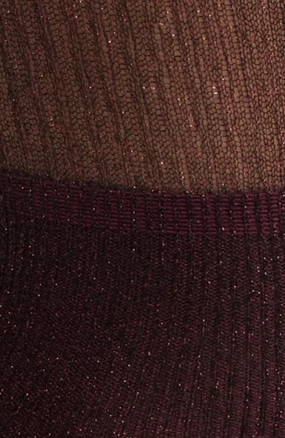 High Heel Jungle Shimmery Lights Crew Socks In Purple