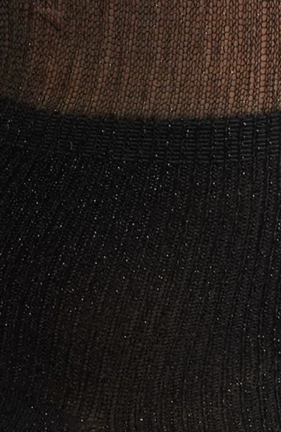 High Heel Jungle Shimmery Lights Crew Socks In Black