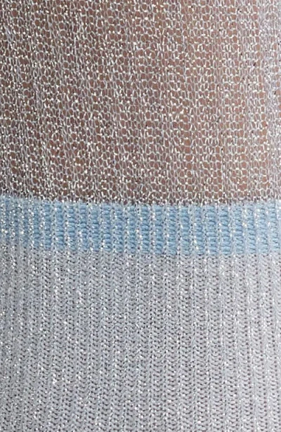 High Heel Jungle Shimmery Lights Crew Socks In Blue
