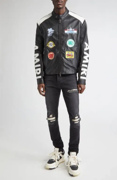 Amiri Mx1 Ultrasuede Jeans In Black