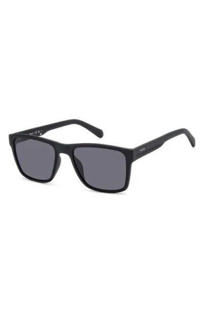 Fossil 56mm Rectangular Sunglasses In Black