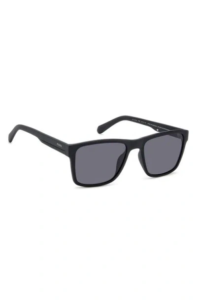 Fossil 56mm Rectangular Sunglasses In Black