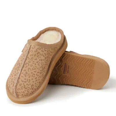 Dearfoams Kids' Fireside Dempsey Genuine Shearling Clog Slipper