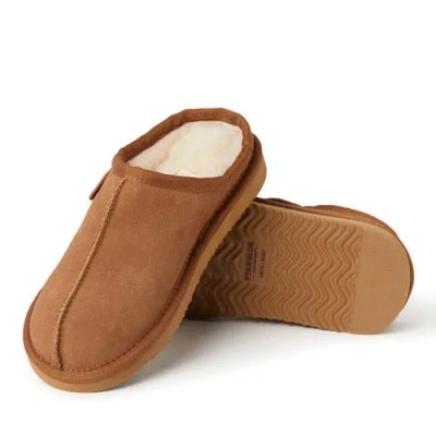 Dearfoams Kids' Fireside Dempsey Genuine Shearling Clog Slipper