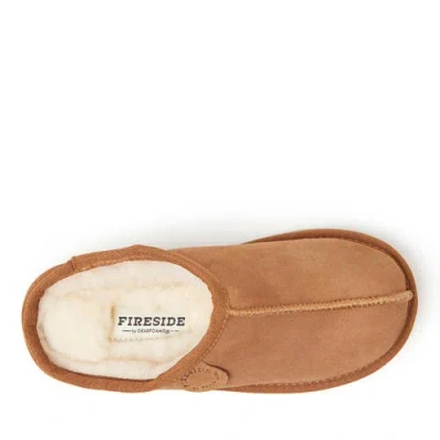 Dearfoams Kids' Fireside Dempsey Genuine Shearling Clog Slipper