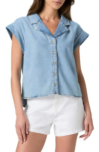 Paige Hadley Denim Button-up Shirt In Blue